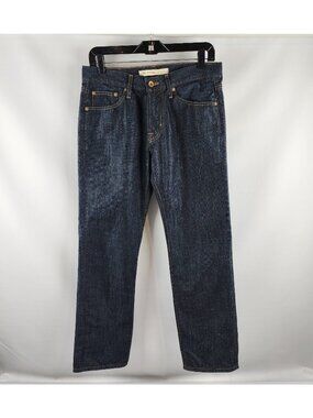 BIG STAR Jeans Mens 30R Division Straight Dark Wash Blue Altered Hem (30x28)